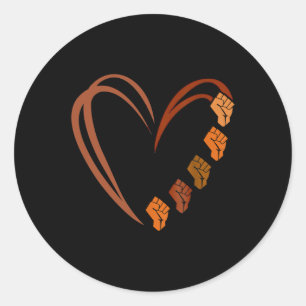 Inspiring Black Leaders Power Fist Hand Black Hist Classic Round Sticker