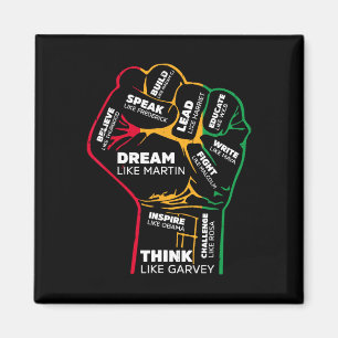 Inspiring Black Leaders Power Fist Hand Black Hist Magnet