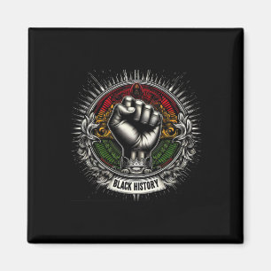 Inspiring Black Leaders Power Fist Hand Black Hist Magnet
