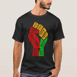Inspiring Black Leaders Power Fist Hand Black Hist T-Shirt