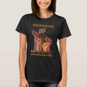 Inspiring Black Leaders Power Fist Hand Black Hist T-Shirt