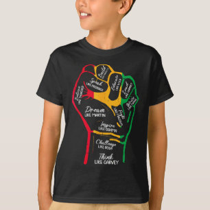 Inspiring Black Leaders Power Fist Hand Black Hist T-Shirt