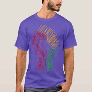 Inspiring Black Leaders Power Fist Hand Black Hist T-Shirt