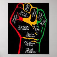 Inspiring black leaders power fist hand black
