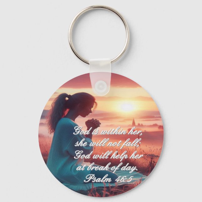 'Inspiring Faith' Aluminum Circle Keychain (Front)