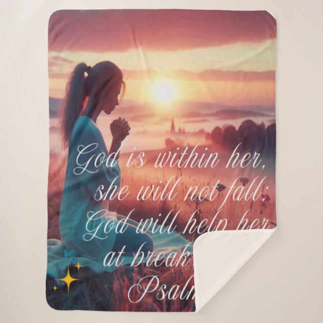 'Inspiring Faith' Sherpa Blanket (Front)