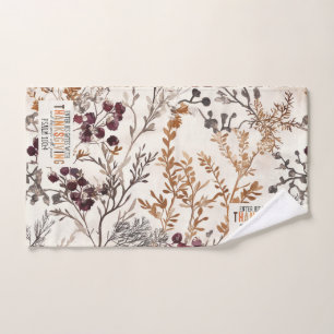 Inspiring Fall Happy Thanksgiving & Bible Verse Hand Towel
