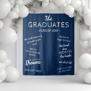 Inspiring Graduation Party Photo Backdrop Tapestry