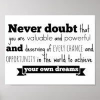 Inspiring Hillary Clinton Speech Quote Poster