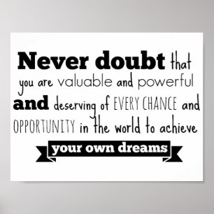 Inspiring Hillary Clinton Speech Quote Poster