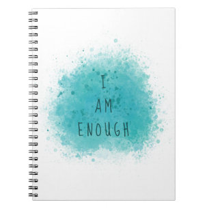 Inspiring I Am Enough Simple Affirmation Quote Notebook