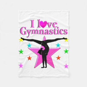 INSPIRING I LOVE GYMNASTICS DESIGN FLEECE BLANKET