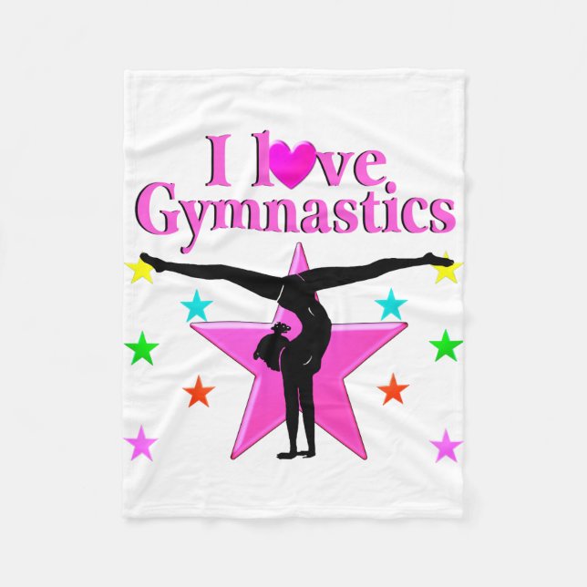 INSPIRING I LOVE GYMNASTICS DESIGN FLEECE BLANKET (Front)