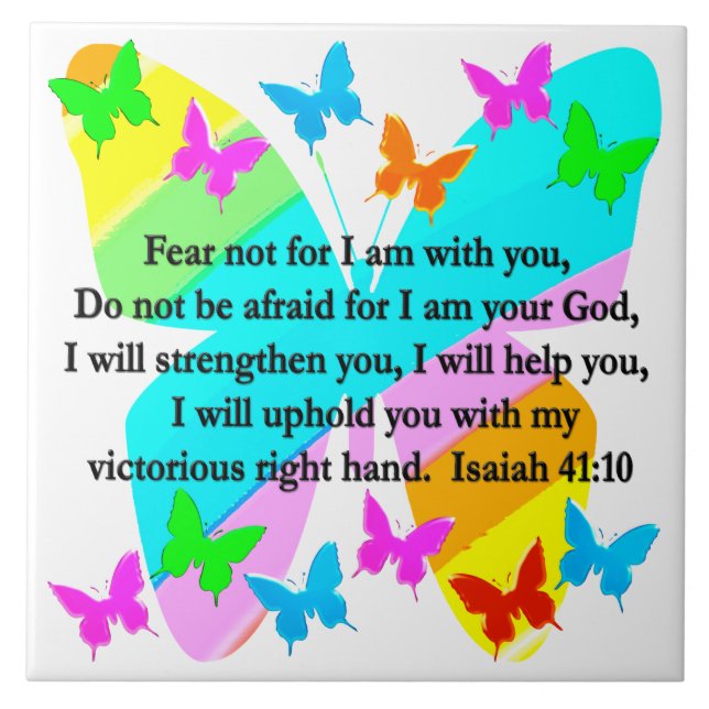 INSPIRING ISAIAH 41:10 BIBLE VERSE DESIGN TILE (Front)