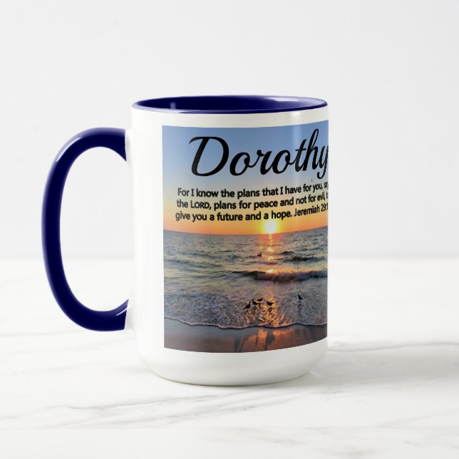 INSPIRING JEREMIAH 29:11 PERSONALIZED SUNRISE MUG (Left)