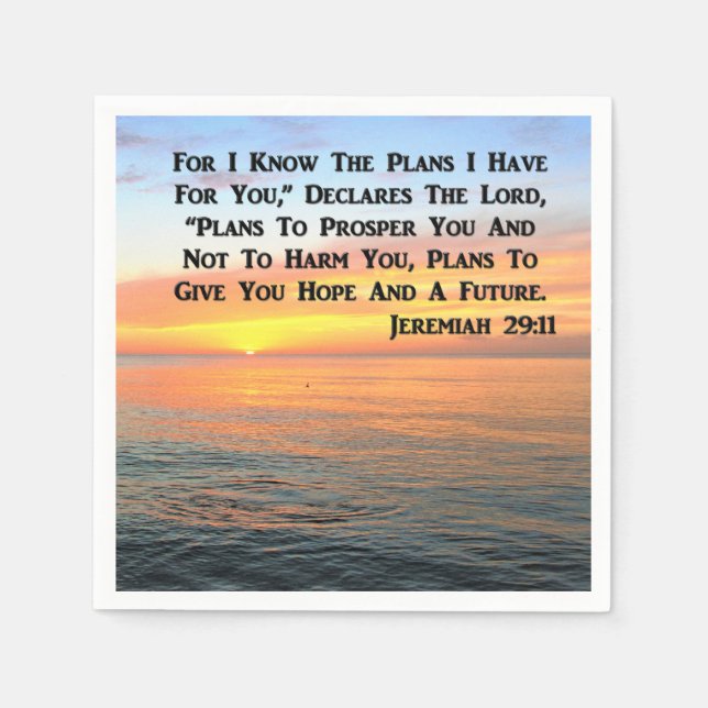 INSPIRING JEREMIAH 29:11 SUNRISE NAPKIN (Front)