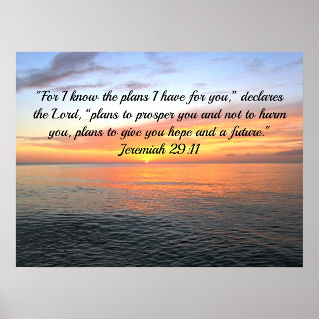 INSPIRING JEREMIAH 29:11 SUNRISE "PLANS FOR HOPE" POSTER (Front)
