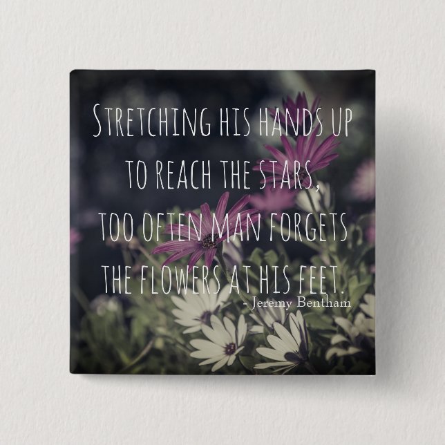 Inspiring Jeremy Bentham Quote 2 Inch Square Button (Front)