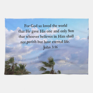 INSPIRING JOHN 3:16 PHOTO KITCHEN TOWEL