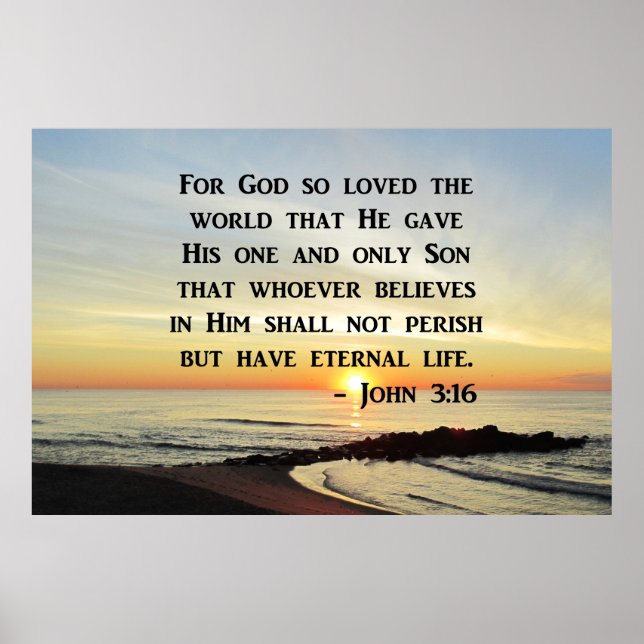 INSPIRING JOHN 3:16 SUNRISE PHOTO DESIGN POSTER (Front)