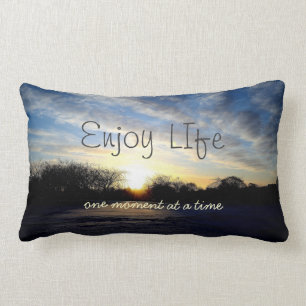 Inspiring Life Moments Quote Throw Pillow