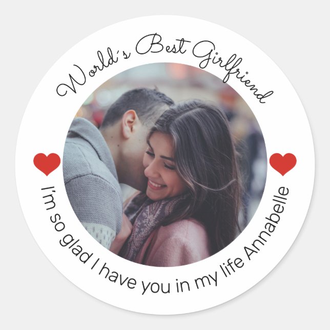 Inspiring Love Add your own photo and Message Classic Round Sticker (Front)