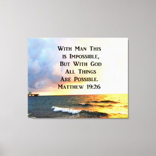 INSPIRING MATTHEW 19:26 PHOTO DESIGN CANVAS PRINT