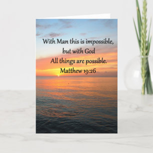 INSPIRING MATTHEW 19:26 SUNRISE DESIGN CARD