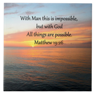 INSPIRING MATTHEW 19:26 SUNRISE DESIGN TILE