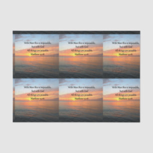 INSPIRING MATTHEW 19:26 SUNRISE DESIGN TISSUE PAPER