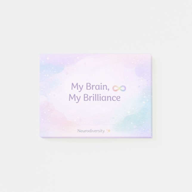 Inspiring Neurodivergent Affirmation Soft Pastel  Post-it Notes (Front)