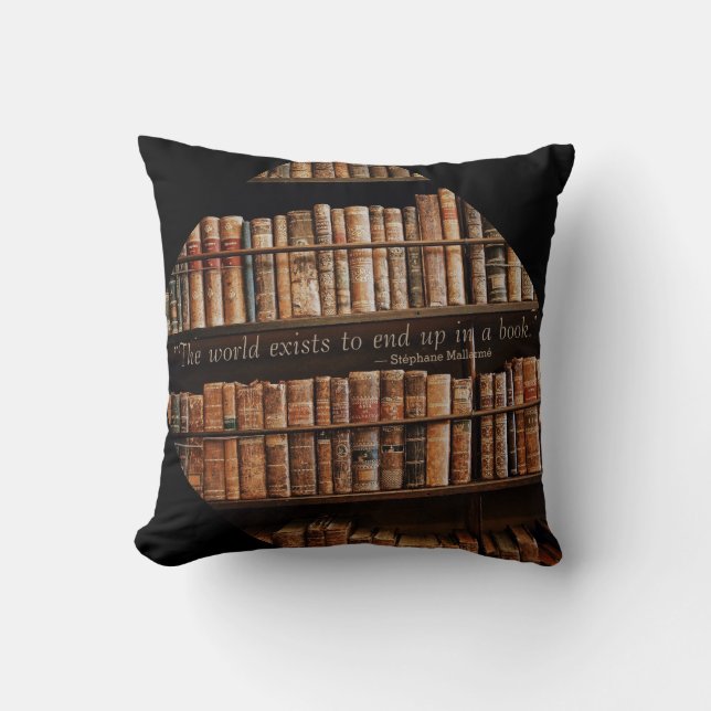Inspiring Old Book Quote Throw Pillow (Front)