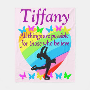 INSPIRING PERSONALIZED FIGURE SKATE FLEECE BLANKET
