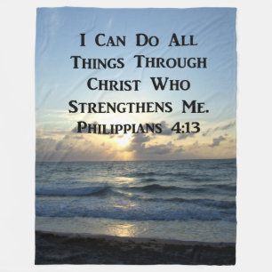 INSPIRING PHILIPPIANS 4:13 BIBLE VERSE FLEECE BLANKET