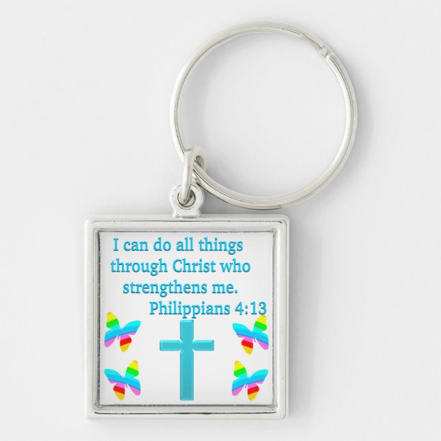 INSPIRING PHILIPPIANS 4:13 DESIGN KEYCHAIN (Front)