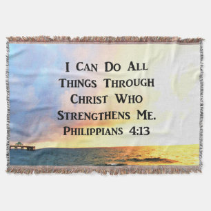 INSPIRING PHILIPPIANS 4:13 SCRIPTURE VERSE THROW BLANKET