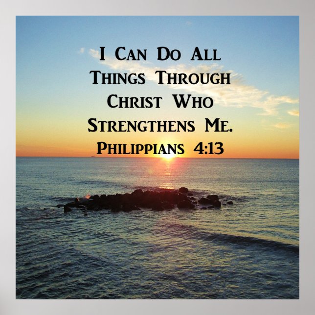 INSPIRING PHILIPPIANS 4:13 SUNRISE POSTER (Front)