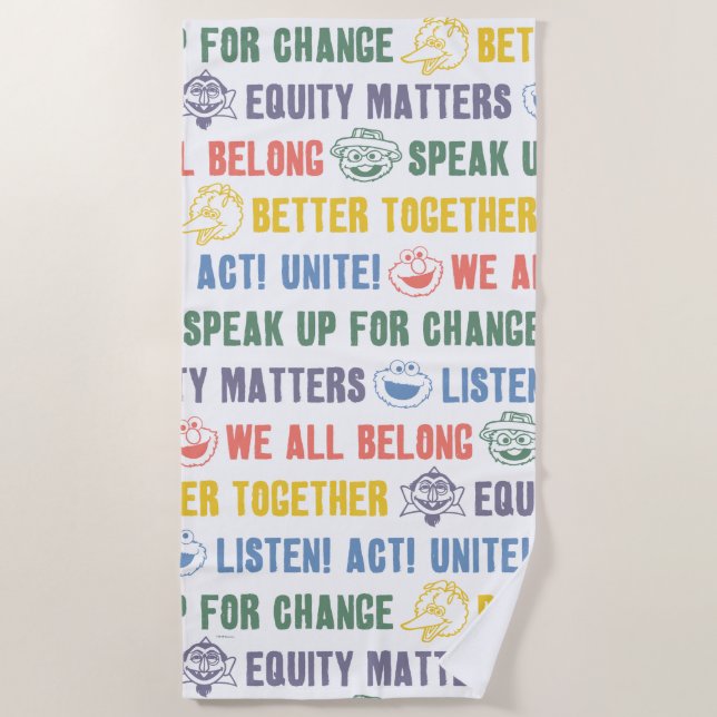 Inspiring Phrases Pattern Beach Towel (Front)