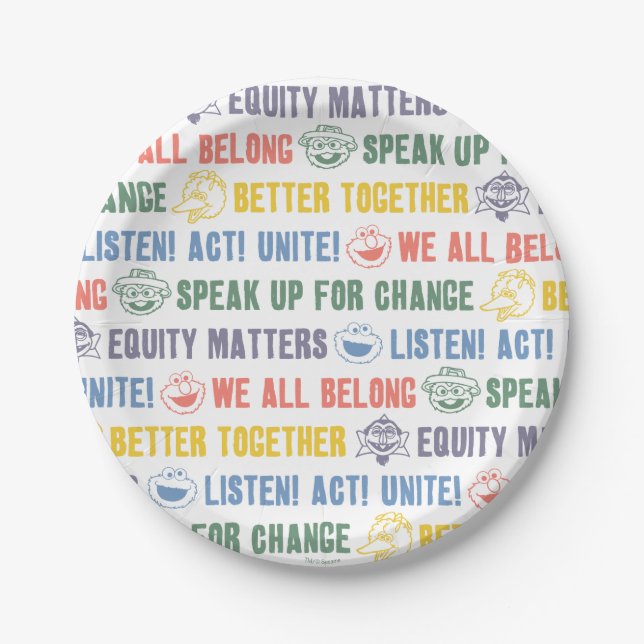 Inspiring Phrases Pattern Paper Plate (Front)