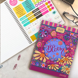 Inspiring Pretty Floral Bloom Personalized Fun Planner
