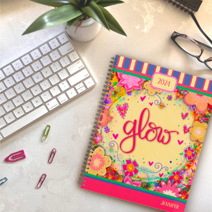 Inspiring Pretty Floral Glow Personalized Fun Planner