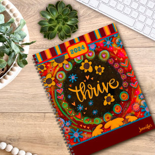 Inspiring Pretty Floral Thrive Personalized Fun Planner