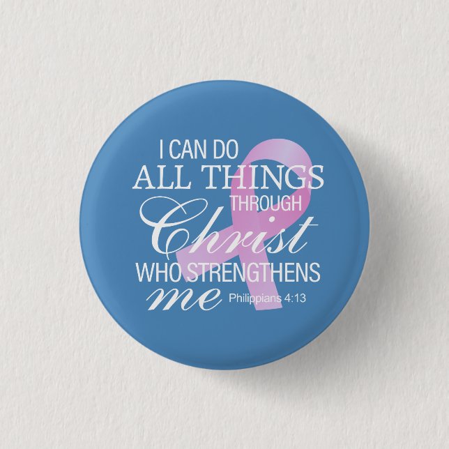Inspiring Quote Breast Cancer Awareness Pin Button (Front)