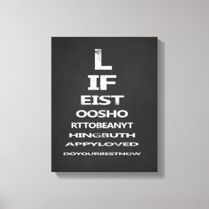 Inspiring Quote Chalkboard Eye Chart Template Canvas Print