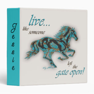Inspiring Quote Horse 3 Ring Binder