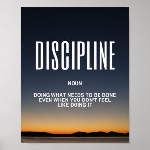 Inspiring Quote On Discipline Poster