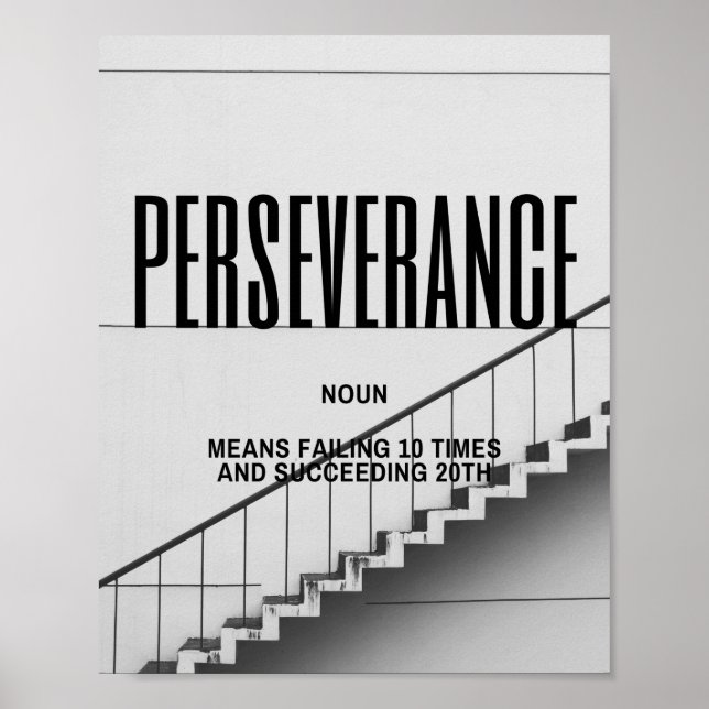 Inspiring Quote On Perseverance Poster (Front)