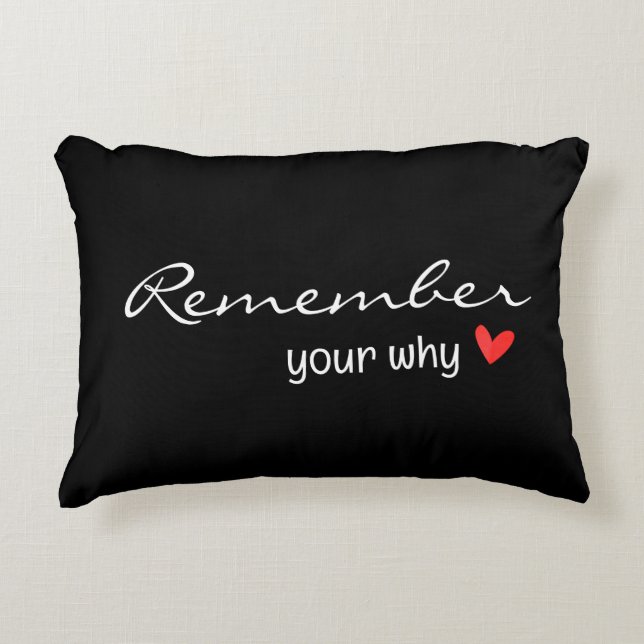 Inspiring Quote With Red Heart Accent Pillow (Front)