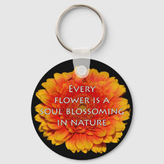 Inspiring Quotes with Flowers Keychain