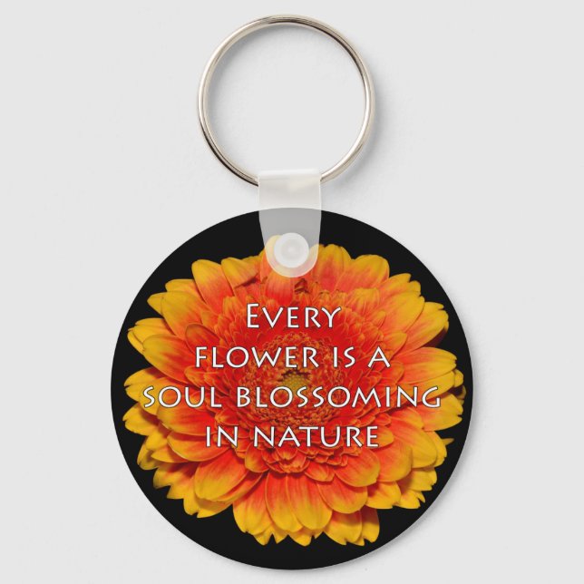 Inspiring Quotes with Flowers Keychain (Front)